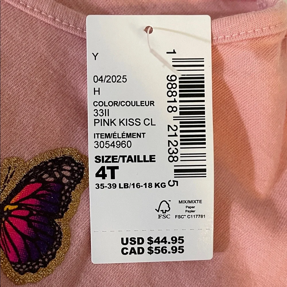 The Children's Place Pink, Purple, Cream Long Sleeve Tops bundle of three nwt